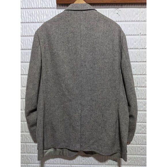 Middishade Vintage Men's Gray Wool Long-Sleeve Notch Lapel Blazer Jacket Size 42 - Picture 4 of 7